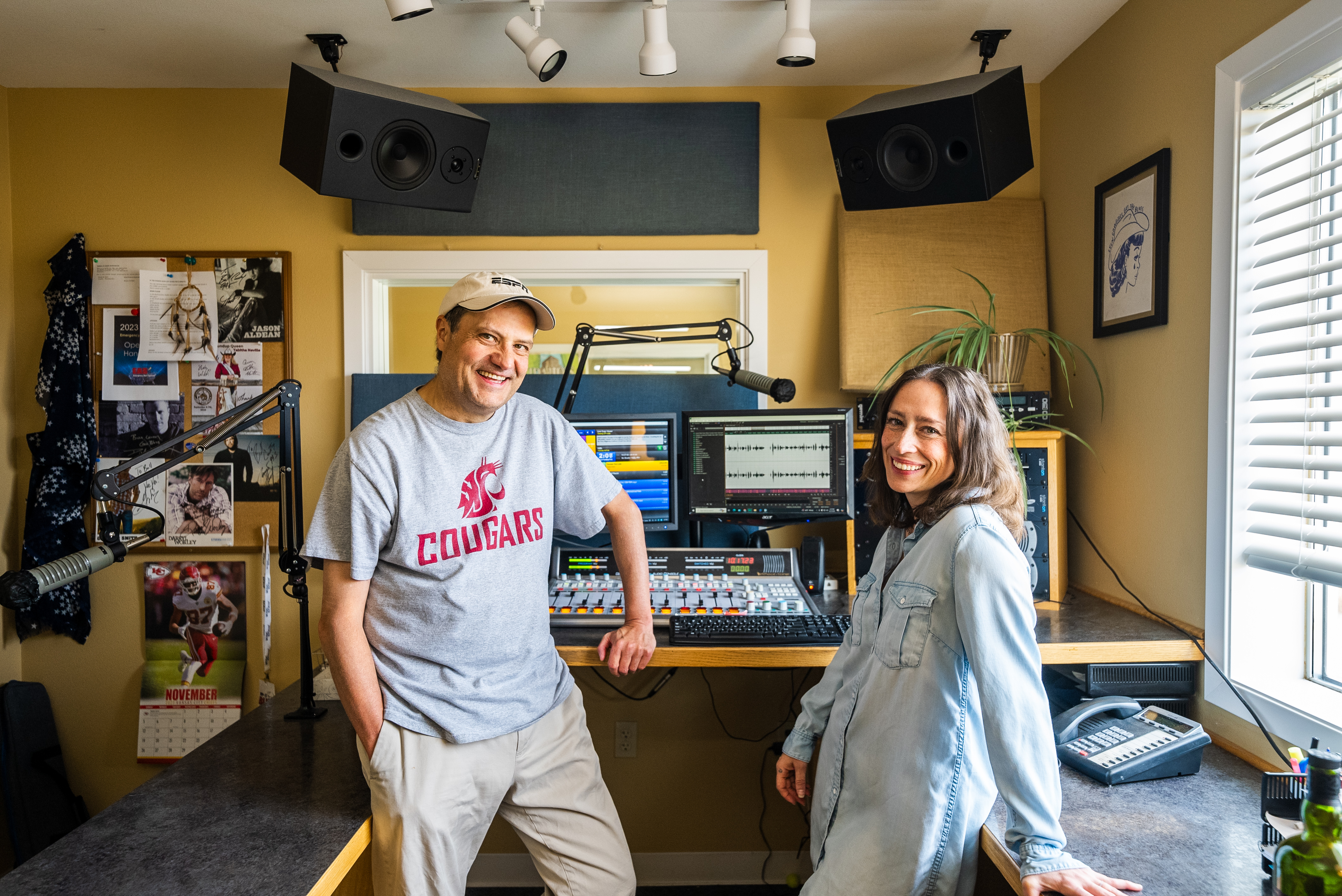 Radio station team candid